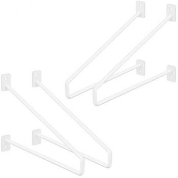 Soporte de Estante Triangular Industrial 265 mm Blanco - Juego de 4 para Estantería Flotante Minimalista