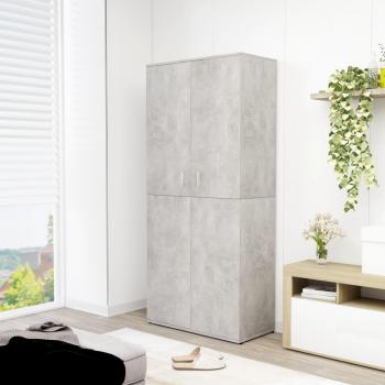 Zapatero de hormigón gris 80x39x178 cm en madera multicapa