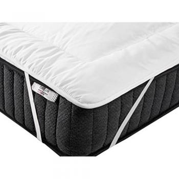 Colchón Topper de Microfibra Blanco King Size 160 x 200 cm 2.5 cm de Grosor Aizkorri