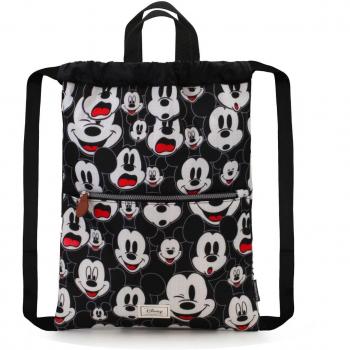 Karactermania Disney Classic Mickey Visages Bolsa de Cuerdas para El Gimnasio, 42 cm, Negro