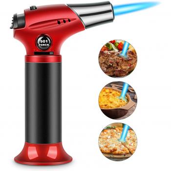 Antorcha de Cocina, Profesional Cocina Soplete Cocina con Soplete, Mejor Soplete Brulée, Cocina Soplete con Llama Ajustable y Cerradura de Seguridad para Postres -
