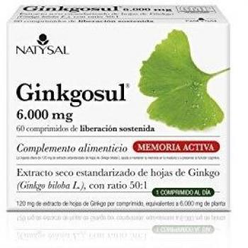 Ginkgosul 6.000 mg. Natysal 60 Comprimidos, Tónico del sistema vascular