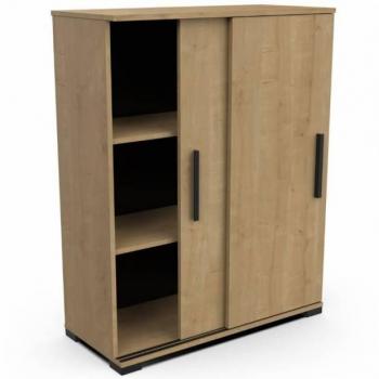 Mueble auxiliar Izzy con puerta corredera color roble Hamilton 80x102x36 cm, Melamina Madera claro 80x102x36