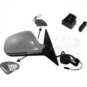 Espejo retrovisor VAN WEZEL 0341818 con ajuste eléctrico, cristal convexo, acabado negro y diseño específico para vehículos