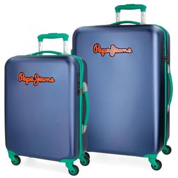 Pepe Jeans Bristol Juego de Maletas, 77 cm, 136 litros, Azul