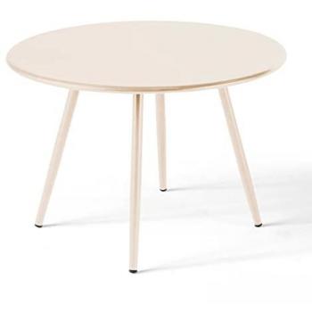 Mesa de centro redonda de metal marfil 40 cm - Palavas