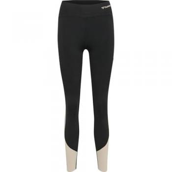 Hummel Riga High Waist Leggings Negro L Mujer - Mallas altas de mujer, diseño cómodo y ajustado, tejido transpirable, cintura alta para mayor soporte, ideal para entrenamiento y uso diario