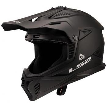 LS2 Casco de Motocross MX437 FAST EVO MATT BLACK, características: diseño aerodinámico, carcasa de policarbonato, sistema de ventilación avanzado, forro interior desmontable y lavable, cierre rápido