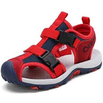 BaiMoJia Sandalias Niños Verano Deportivas Al Aire Libre Trekking Punta Cerrada Playa Zapatos Rojo 30 EU