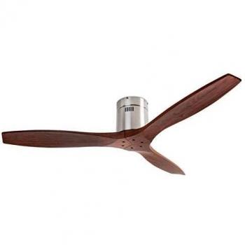 Ventilador de Techo Motor DC Stem 245mm Acero Níquel Satinado Sin Luz IP20