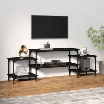 Mueble para TV vidaXL de madera contrachapada negro 157x35x52 cm, Mueble de salón, Mesa de TV