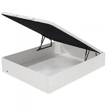 Canapé Abatible de Madera Transpirable Blanco 150x200 con Tapa 3D y Montaje Incluido