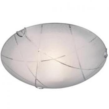 Plafoniera de Vidrio Granulado Blanco Sandrina Ø30 cm con Diseño Transparente