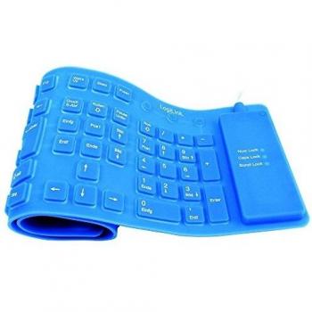Teclado Flexible y Resistente al Agua USB + PS/2 QWERTZ, Azul