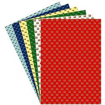 Fixo Kids 43099 Pack de 12 Cartulinas Estampadas, Other, Motivos Navideñas, A4, 180g