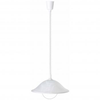 Lámpara Colgante LED Freya 41cm E27 60W Blanca-Alabastro Ajustable