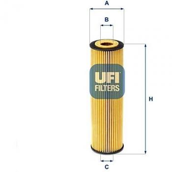 Filtro de aceite UFI 25.155.00 compatible con Mercedes-Benz Clase C, Clase E y Clase SLK