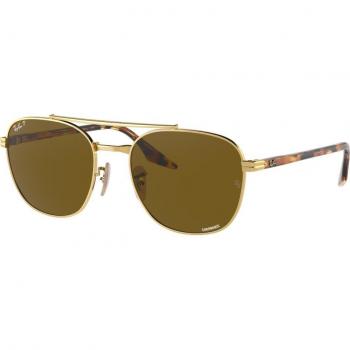 Ray-Ban RB3688 Polarized 001/AN Unisex Square Gold Sunglasses Size 55