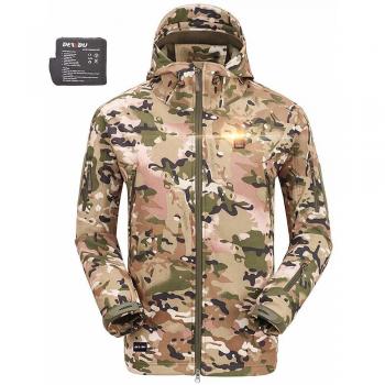 DEWBU Chaqueta Calefactable con 7.4v Batería Softsell Impermeable Invierno para Actividades al Aire Libre