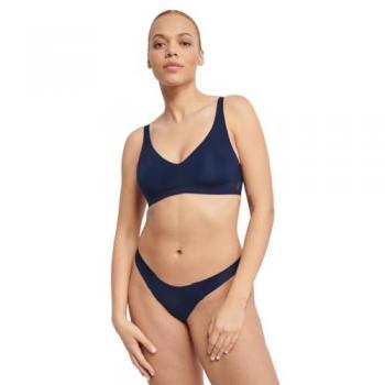 Sloggi Zero Feel 2.0 Soft Bra - Seamless and Wireless Women's Underwear in Blue, Size Large