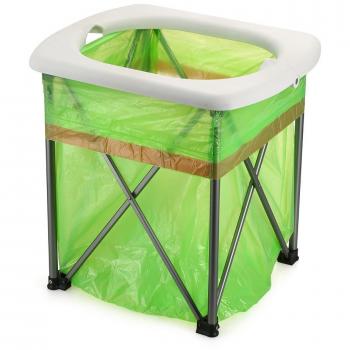 Lixada Portátil Plegable WC Ligero Cómodo Asiento de Inodoro Silla para Camping Senderismo Viajes