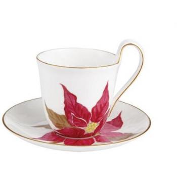 Royal Copenhagen Flora Taza con Base Estrella navideña 27 cl, Porcelana, Multicolor