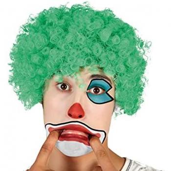 Peluca Rizada Verde Carnaval Payaso