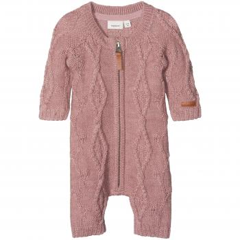 NAME IT Nbfwrilla Wool LS Knit Suit Noos, Mono para Bebés, Rosa Woodrose, 74