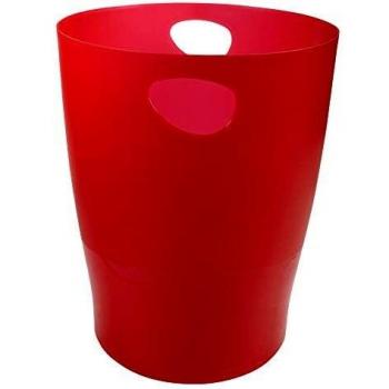 Exacompta – Ref. 45324D – Lote de 8 cestas de papel con asas ECOBIN – gran capacidad 15 litros – Dimensiones 26,3 x 26,3 x 33,5 cm – Garantía 1 año – Translúcido rojo carmín