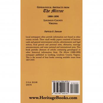 Loudoun County Genealogical Abstracts (1880-1890) by Patricia B. Duncan