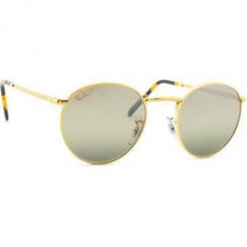 Ray-Ban New Round RB3637 9196G3 50 Polarized Men's Sunglasses Gold Size 50