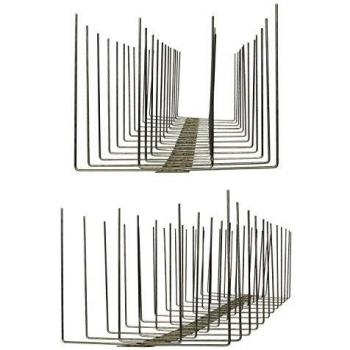 Pestsystems 1 Meter Taube Sistem de Calidad pájros, de policonato, Pinchos para Evitar Palmas, 50 x 36 x 12 cm, Plateado, 1 m, Plata, 4-reihig