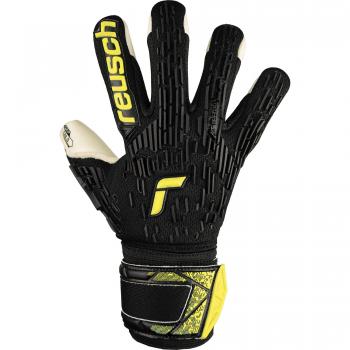 Guantes de portero infantiles Reusch Attrakt Freegel Gold Finger Support Jr Negro 7
