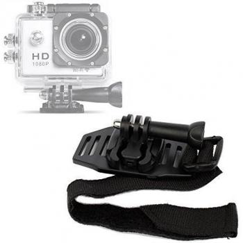 DURAGADGET Correa para Casco para Las Cámaras Deportivas DBPOWER | GoPro | Xiaomi | SJCAM | Excelvan | Neewer | Fujifilm | Yuntab + Adaptador con Tornillo 1/4 - Ciclismo/Patinaje
