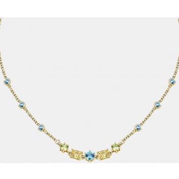 Collar Colori de acero, circonita y cristal