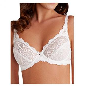 Playtex - Sujetador con aros de encaje floral sofisticado, modelo 5832 / DC8 110 B, color Blanco (White E3e1), talla 95B