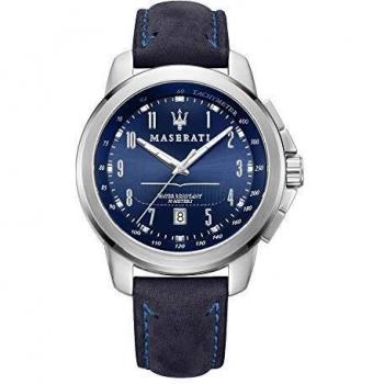 Men's Watch, Successo Collection, Quartz Movement, Three Hands Version with Date, Stainless Steel and Leather Watch - R8851121003