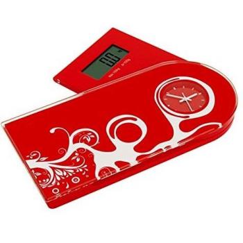 Jocca 7128R q-MAX Báscula Multifuncional, Color roja, Cristal