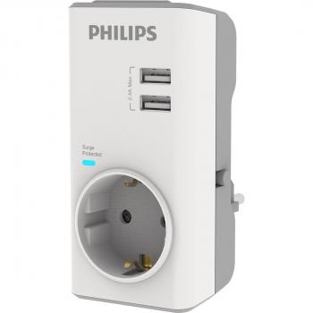 Adaptador de sobrevoltaje Philips CHP4010W/10 con 2 USB