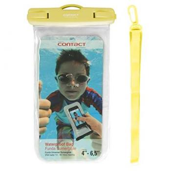 Funda Universal Impermeable Contact Waterproof Amarillo para Smartphone entre 4.5/6.5
