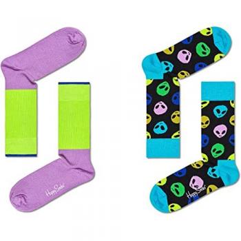 Set de Regalo de Calcetines Crew Zip Me Up en Verde Claro - 2 Pares Unisex Talla 36-46