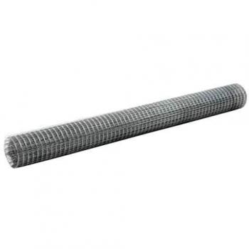 vidaXL Malla de Alambre Cuadrada Acero Galvanizado Cercado Verjas Finca Terrenos Delimitación Barrera de Protección Seguridad Valla 25x1,5 m Plateado