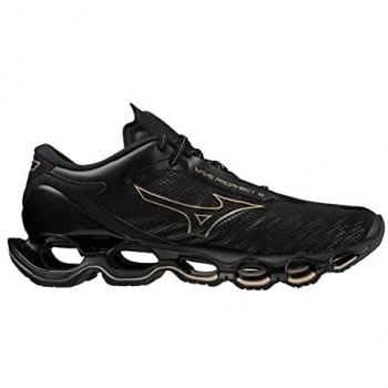 Mizuno Wave Prophecy 12 Zapatillas de Running Hombre Unisex Negro/Dorado 40 EU