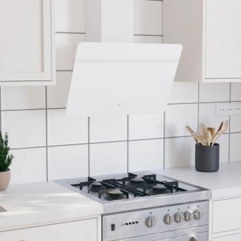 Campana Extractora Pared 60 cm Acero y Cristal Templado Blanco