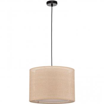 Lámpara colgante Lindby Soula, Ø 40 cm, beige, plástico, E27, tradicional para salón y comedor (1 llama)