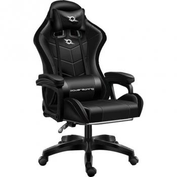 Silla Gaming PowerGaming Negra Ergonomía y Soporte Lumbar