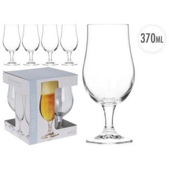 Set de 4 copas de cristal para cerveza de 37 cl