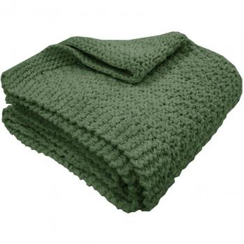 Overseas Manta tejida 130x150 cm verde oliva