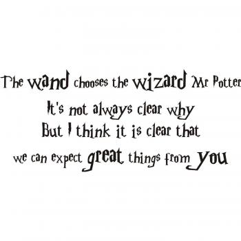 Harry Potter OLLI VANDER varita de la pared del vinilo adhesivo wallkraft. PELÍCULA MAMAMEMO, vinilo auto-adhesivo, beige, LARGE 120x60cm