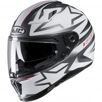 Casco de moto HJC i70 CRAVIA MC10SF, Gris/Blanco, XS